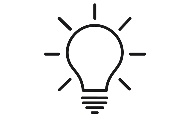 Ikon på en glödlampa. Vektor illustration/AI.