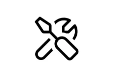 Illustrerad ikon på verktyg. FontAwesome.